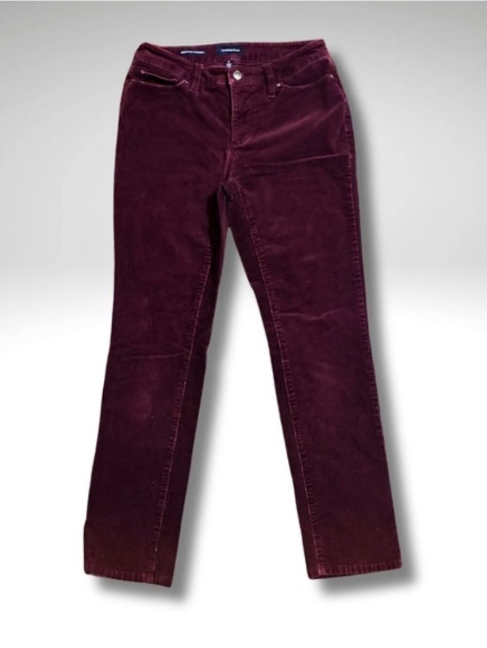 Charter Club Straight-Leg Corduroy Jeans in Burgundy - Size 8P